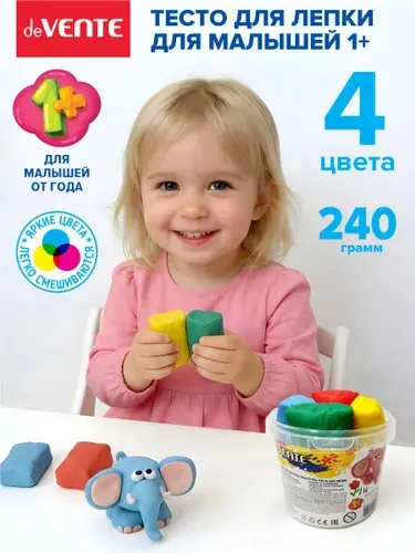 Тесто для лепки для малышей 4 цвета