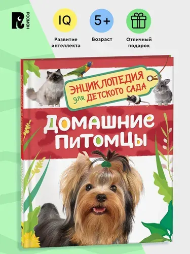 Домашние питомцы. Энциклопедия для детского сада. Познавательные факты для детей от 4-5 лет. Кошки, собаки, рыбки, кролики, попугаи и другие животные