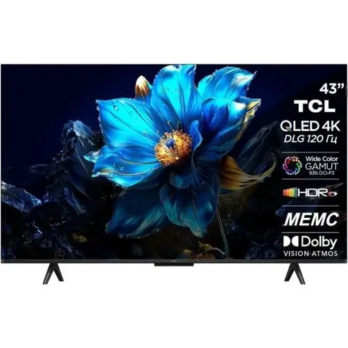 TCL Телевизор 43″ 4K HDR, черный