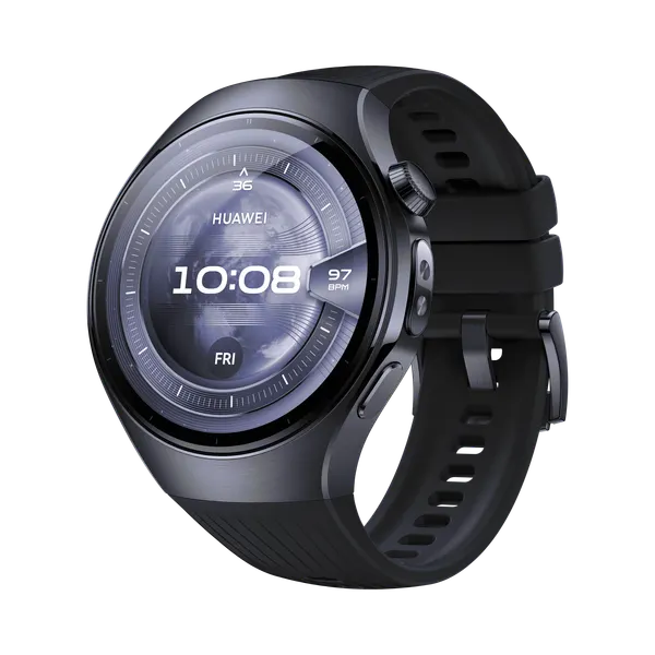 Смарт-часы HUAWEI Watch 5 46 мм, ремешок из фторэластомера, черный (55020EVN)