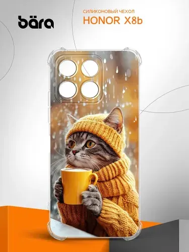 Чехол на Honor X8b/ Хонор Х8б кот Новый год