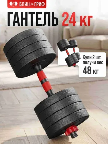 Гантель разборная 24 кг, 1 шт