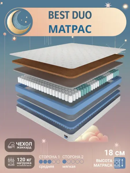 SLEEP&FEEL Матрас 80х195 см ортопедический с кокосом