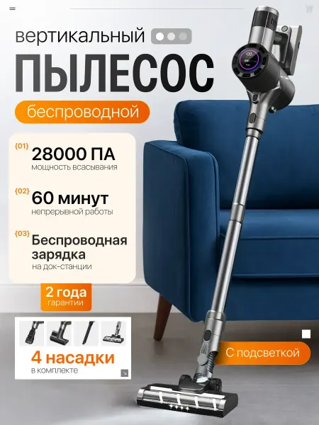 ErmiLOVE Пылесос вертикальный беспроводной