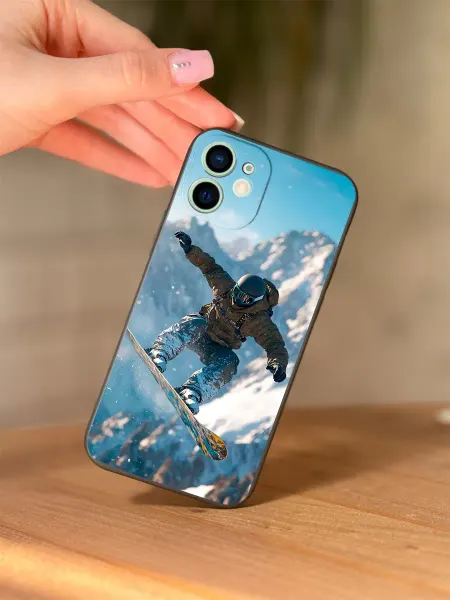 PBl store Чехол на iPhone 12 mini с принтом Сноубордист