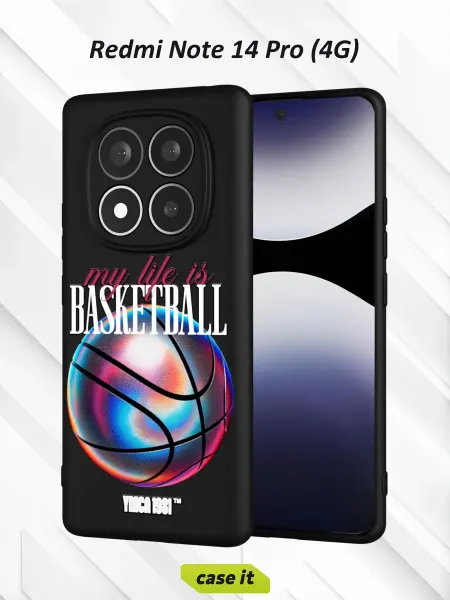 Case it Чехол на Redmi Note 14 Pro 4Gс принтом BASKETBBALL