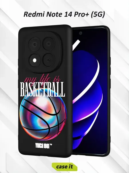 Case it Чехол на Redmi Note 14 Pro+ 5Gс принтом BASKETBBALL