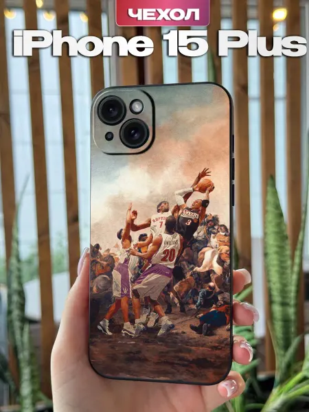 PBl store Чехол на Apple Iphone 15 Plus принт Баскетбол