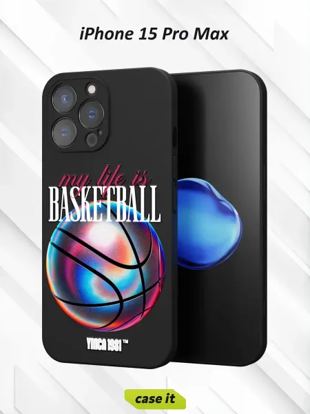 Case it Чехол на iPhone 15 Pro Maxс принтом BASKETBBALL