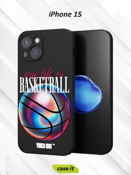 Case it Чехол на iPhone 15с принтом BASKETBBALL