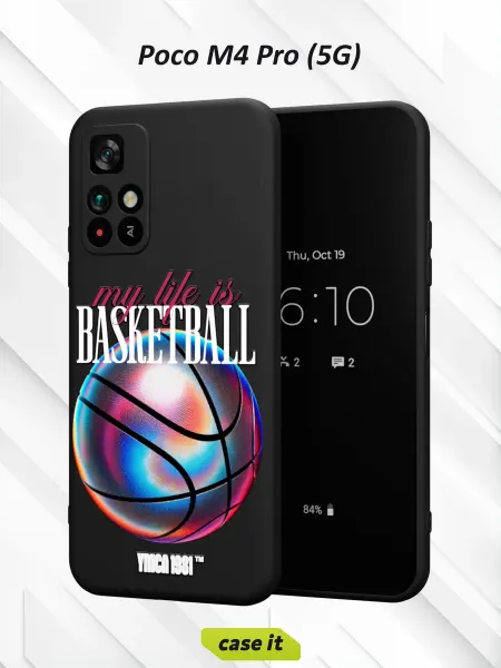 Case it Чехол на Poco M4 Pro 5G с принтом Баскетбол