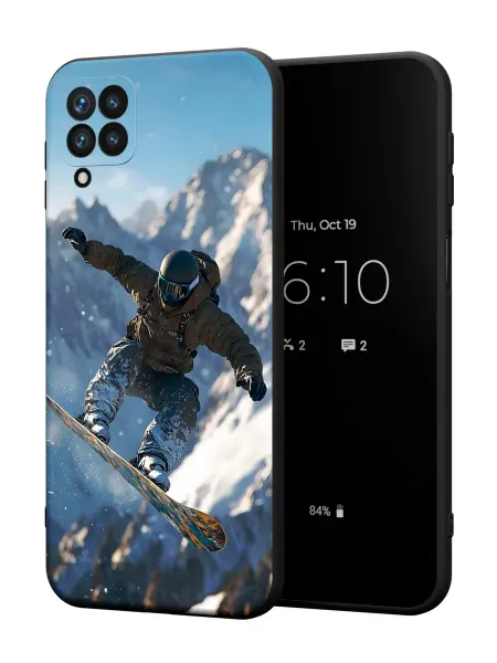 PBl store Чехол на Samsung A12 с принтом Сноубордист