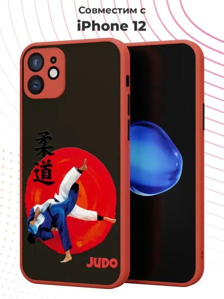 PBl store Чехол-бампер на iPhone 12 с принтом Дзюдо
