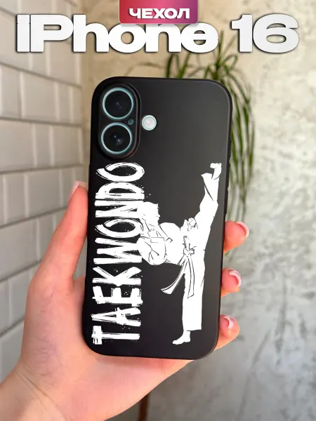 PBl store Чехол на IPhone 16 с принтом Тхэквондо