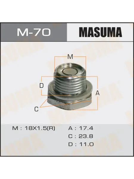 MASUMA Болт слива масла М18 x 1,5 с магнитом AКПП Toyota