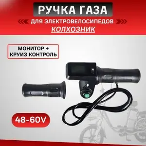 Ручка газа 48-60V для электровелосипедов (колхозник) (монитор + круиз)