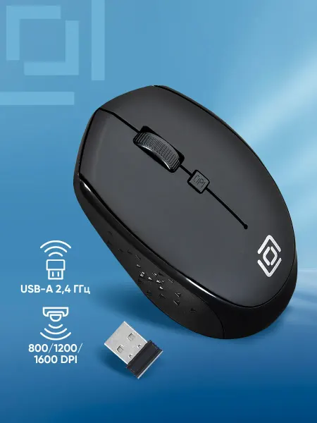 OKLICK Мышь беспроводная 488MW, USB, Радио