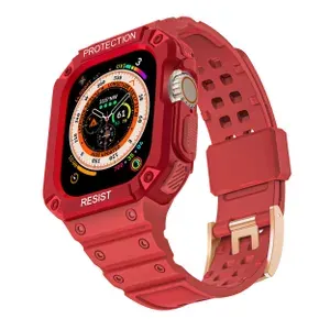 Ремешок для Apple Watch Ultra 49 mm с усиленным защитным бампером Red