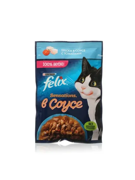 Felix для кошек треска в соусе с томатами *49152