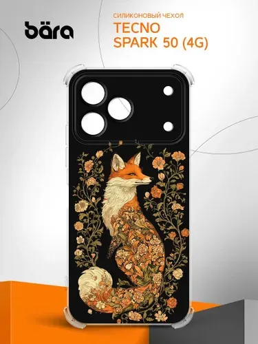 Чехол на Tecno Spark 50 (4G) / Техно Спарк 50 (4Г) лиса роспись