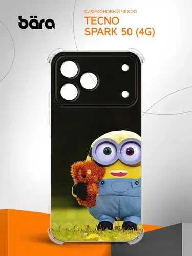 Чехол на Tecno Spark 50 (4G) / Техно Спарк 50 (4Г) Миньон с мишкой
