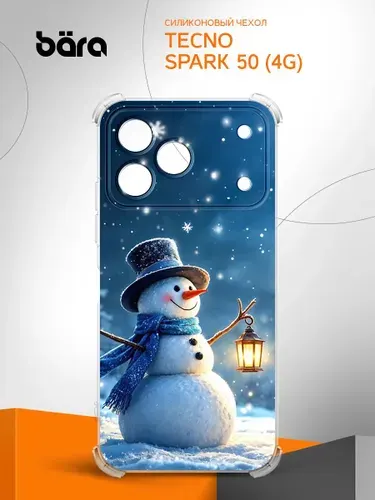Чехол на Tecno Spark 50 (4G) / Техно Спарк 50 (4Г) Снеговик