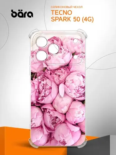 Чехол на Tecno Spark 50 (4G) / Техно Спарк 50 (4Г) Розовые цветы