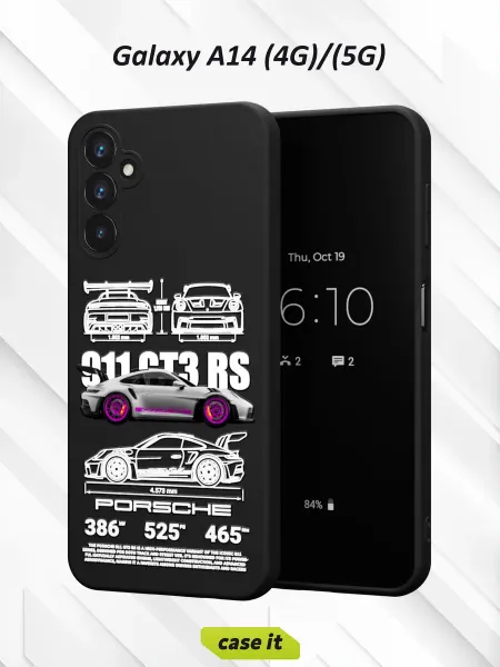 Case it Чехол на Samsung A14 4G 5Gс принтом Porsche 911