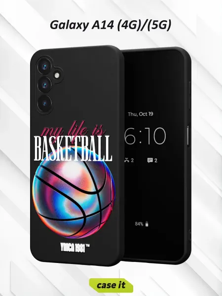 Case it Чехол на Samsung A14 4G 5Gс принтом BASKETBBALL