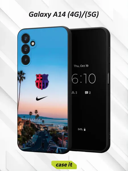 Case it Чехол на Samsung A14 4G 5G принт Барселона и логотип Nike