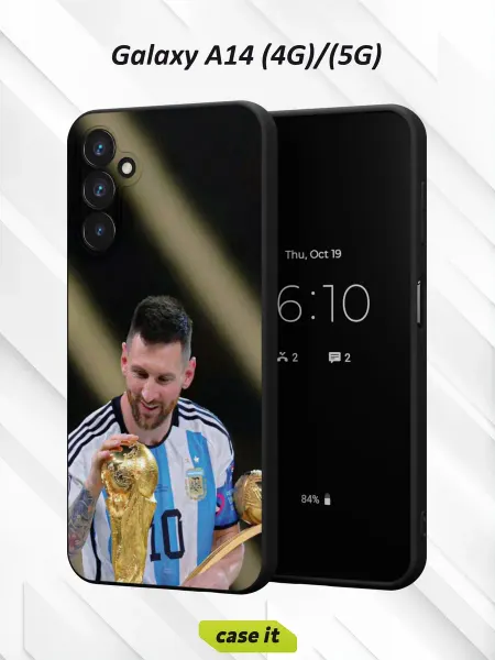 Case it Чехол на Samsung A14 4G 5G с принтом Довольный Месси