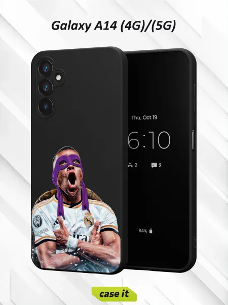 Case it Чехол на Samsung A14 4G 5G принт Удивленный Килиан Мбаппе