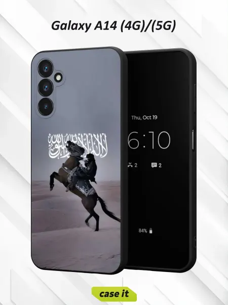 Case it Чехол на Samsung A14 4G 5Gс принтом чёрный всадник