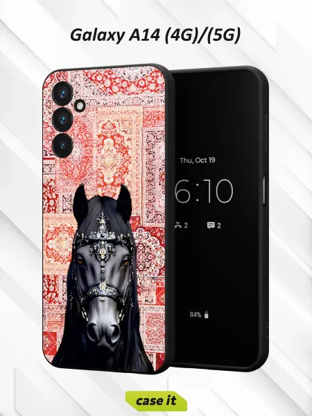 Case it Чехол на Samsung A14 4G 5Gс принтом лошадь на ковре