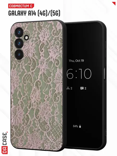 DACase Чехол на Samsung A14 4G 5G с принтом Кружево