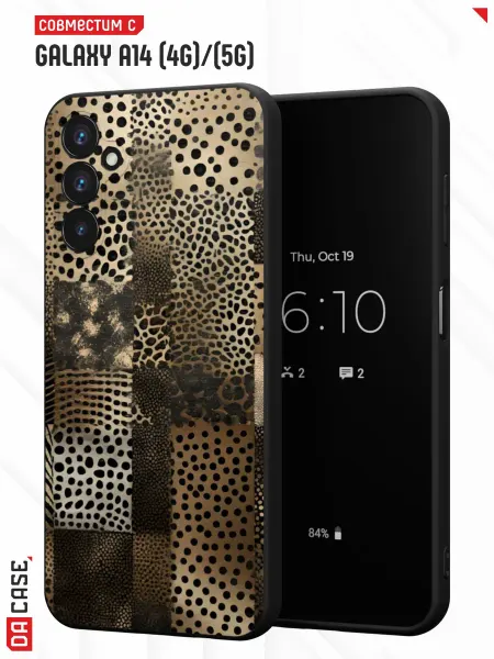 DACase Чехол на Samsung A14 4G 5G с принтом Леопард