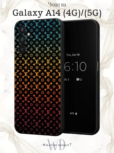 What of Design? Чехол на Samsung A14 4G и 5G с принтом Louis Vuitton
