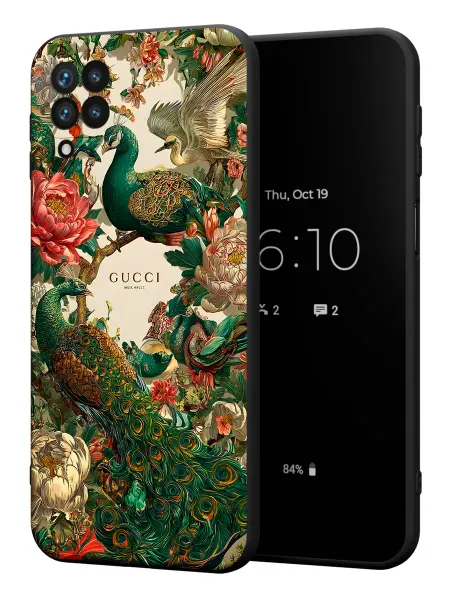 PBl store Чехол на Samsung A22 4G с принтом Павлин Gucci