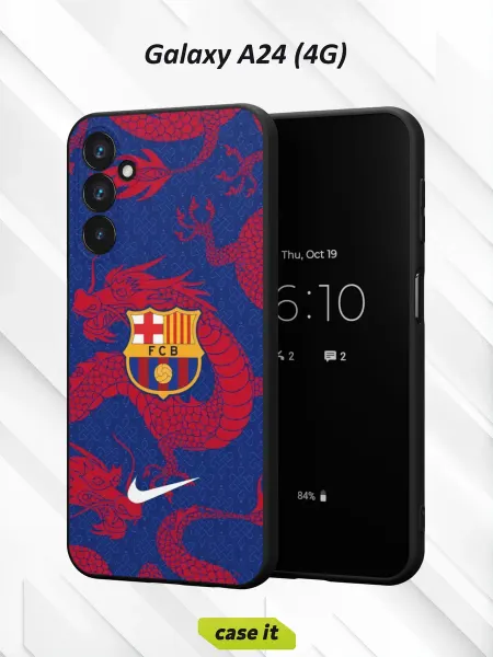 Case it Чехол на Samsung A24 4G с принтом Барселона красным драконом