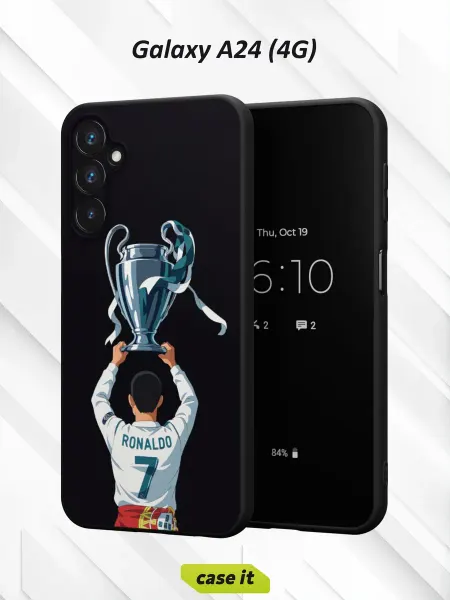 Case it Чехол на Samsung A24 4G с принтом Роналду с кубком