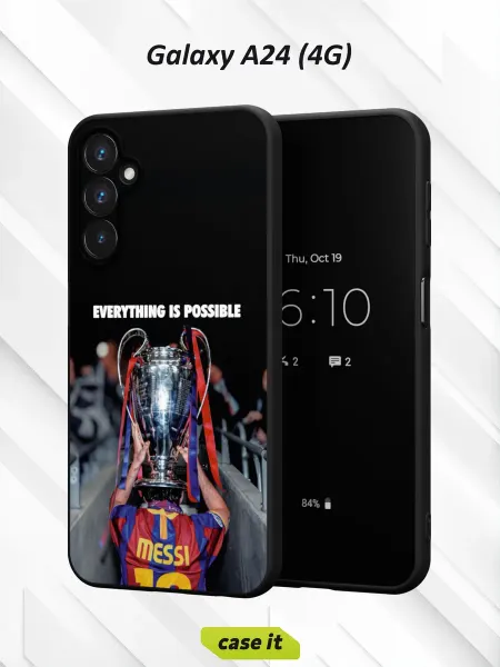 Case it Чехол на Samsung A24 4G с принтом Месси и кубок Лиги