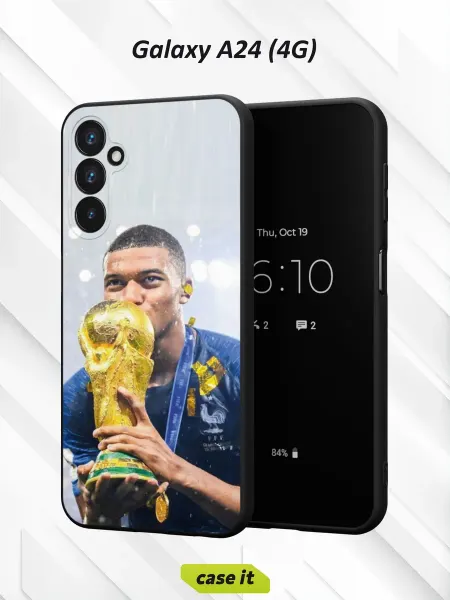 Case it Чехол на Samsung A24 4G с принтом Мбаппе целует Кубок