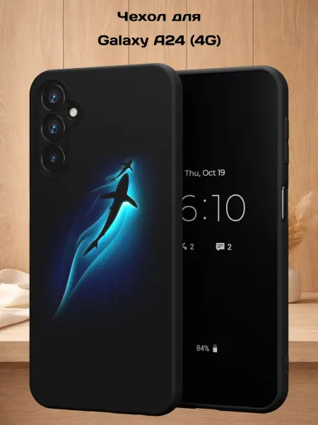 Case Style Чехол на Samsung A24 4G с принтом Акулы