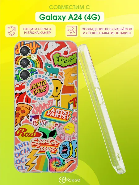 Kcase Чехол на Samsung A24 4G с принтом Коллаж