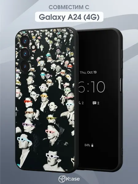 Kcase Чехол на Samsung A24 4G с принтом Лица в очках