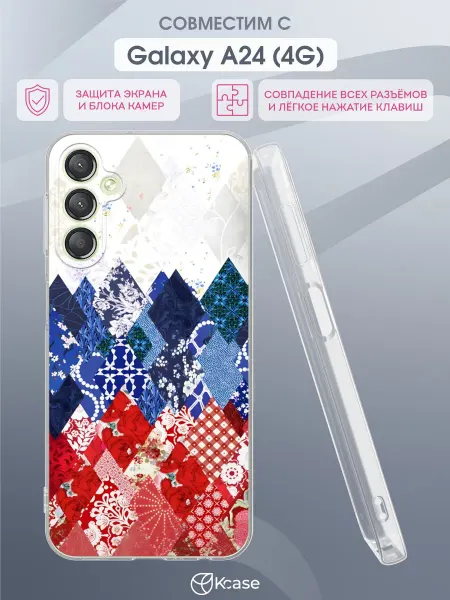 Kcase Чехол на Samsung A24 4G с принтом Лоскутный узор
