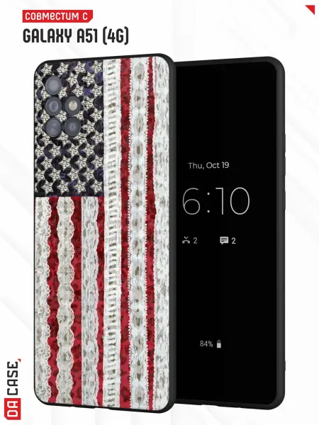 DACase Чехол на Samsung A51 4G с принтом Американский флаг