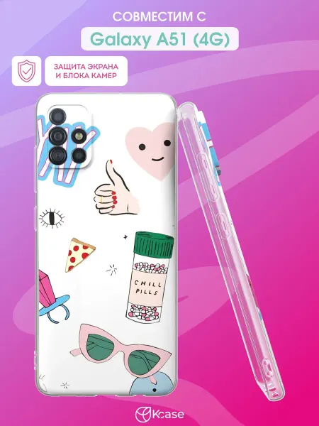 Kcase Чехол на Samsung A51 4G с принтом Коллаж