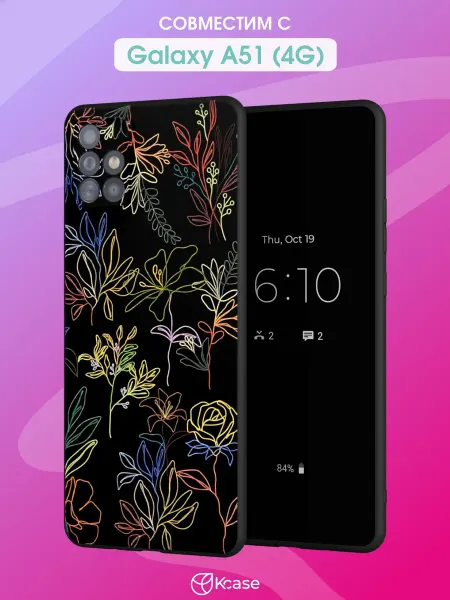 Kcase Чехол на Samsung A51 4G с принтом Цветы