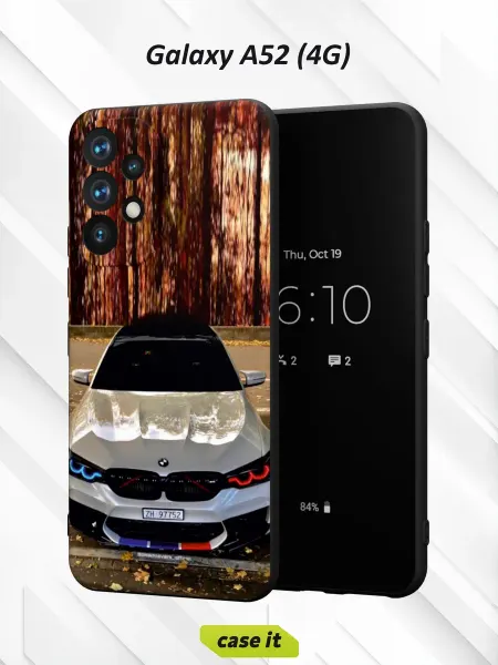 Case it Чехол на Samsung A52 4G с принтом BMW белого цвета